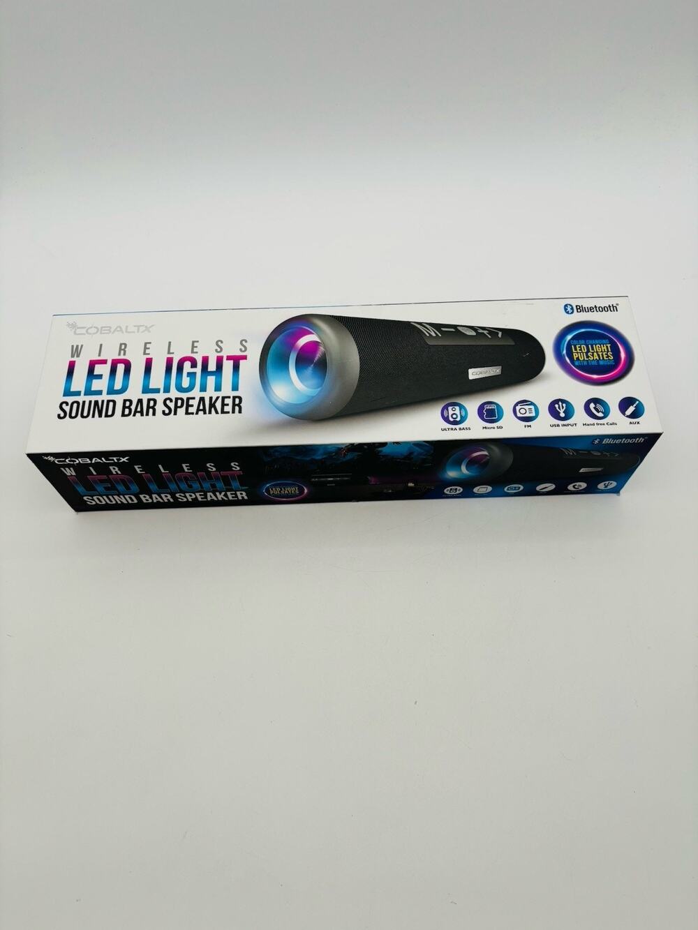 Cobaltx Wireless LED Light Up Sound Bar Speaker CSP-3700 USB Tested Works Great!